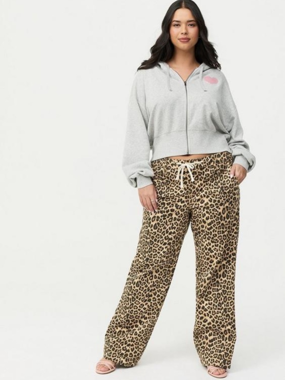 torrid Leopard Print Wide Leg Pants in Tan and Brown